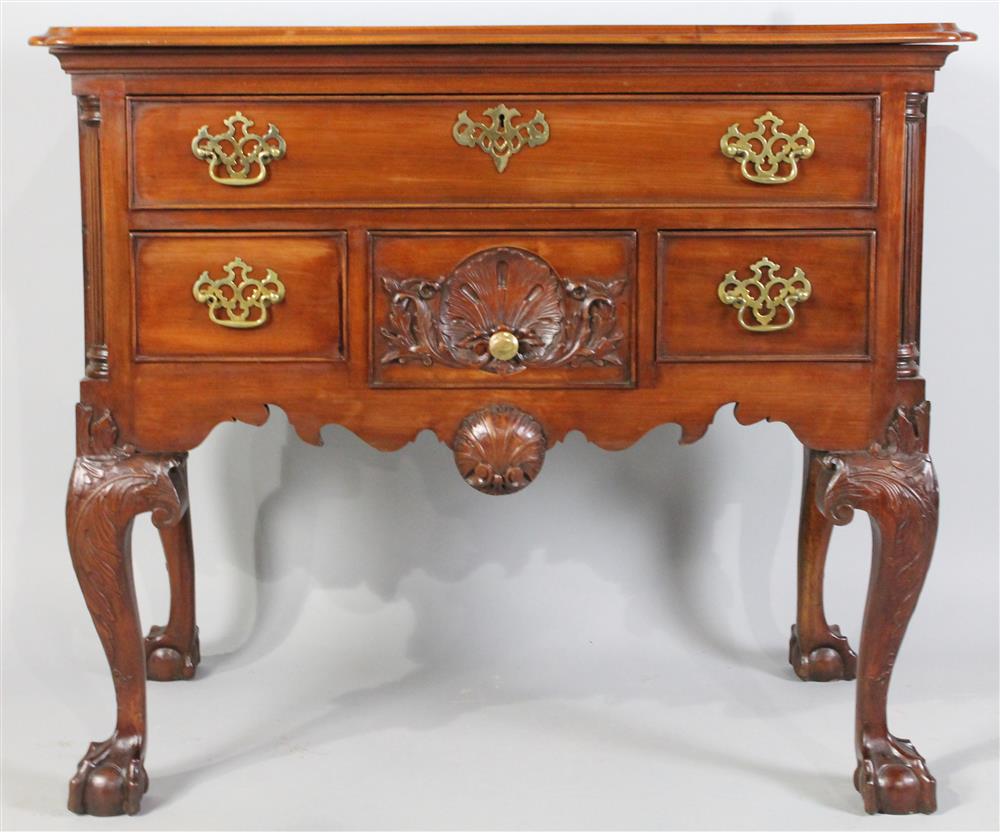 Appraisal: PHILADELPHIA STYLE CHIPPENDALE MAHOGANY LOW BOY having a rectangular top