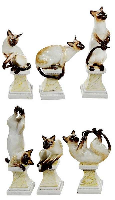 Appraisal: Six Andrea Spadini Ceramic Siamese Cats Italian th century each