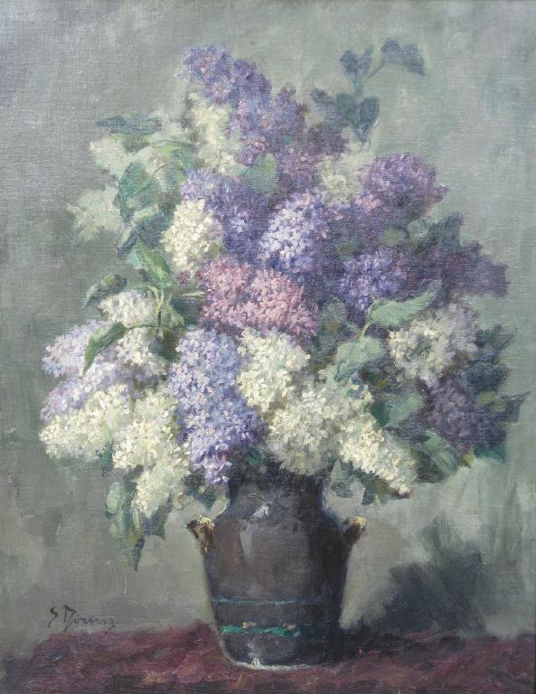 Appraisal: CONTINENTAL SCHOOL Still Life of Flowers in a Pot oil