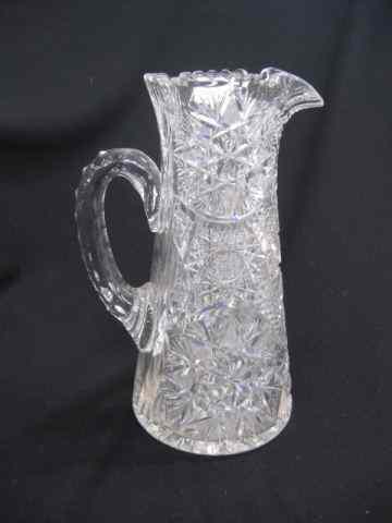 Appraisal: Cut Glass Pitcher feathered star '' tall brilliant period excellent