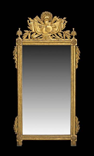 Appraisal: A Louis XVI giltwood mirror third quarter th century The