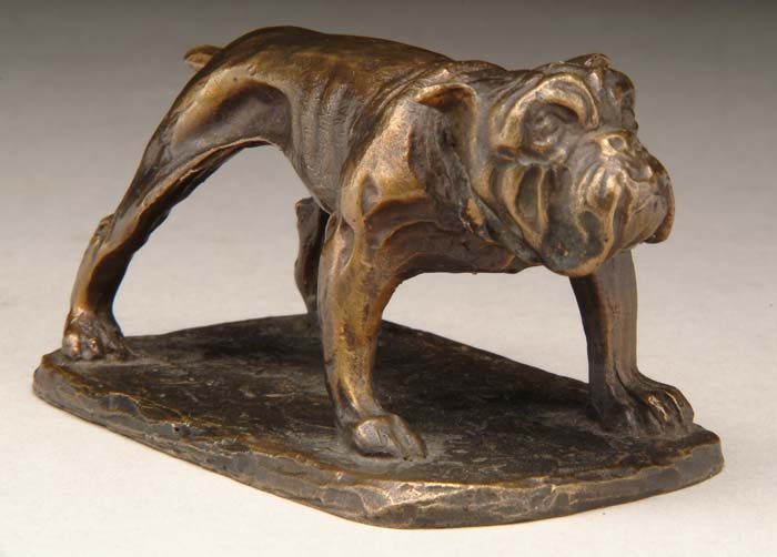 Appraisal: BRONZE BULLDOG BY TIFFANY STUDIOS Base marked Tiffany Studios New