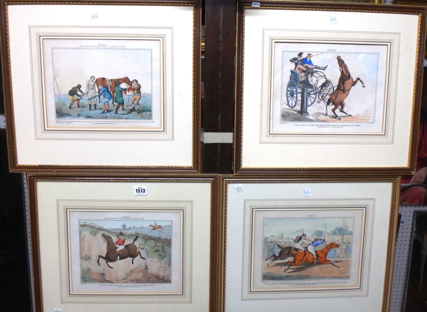 Appraisal: After Henry Alken 'Ideas' a group of eight lithographs with