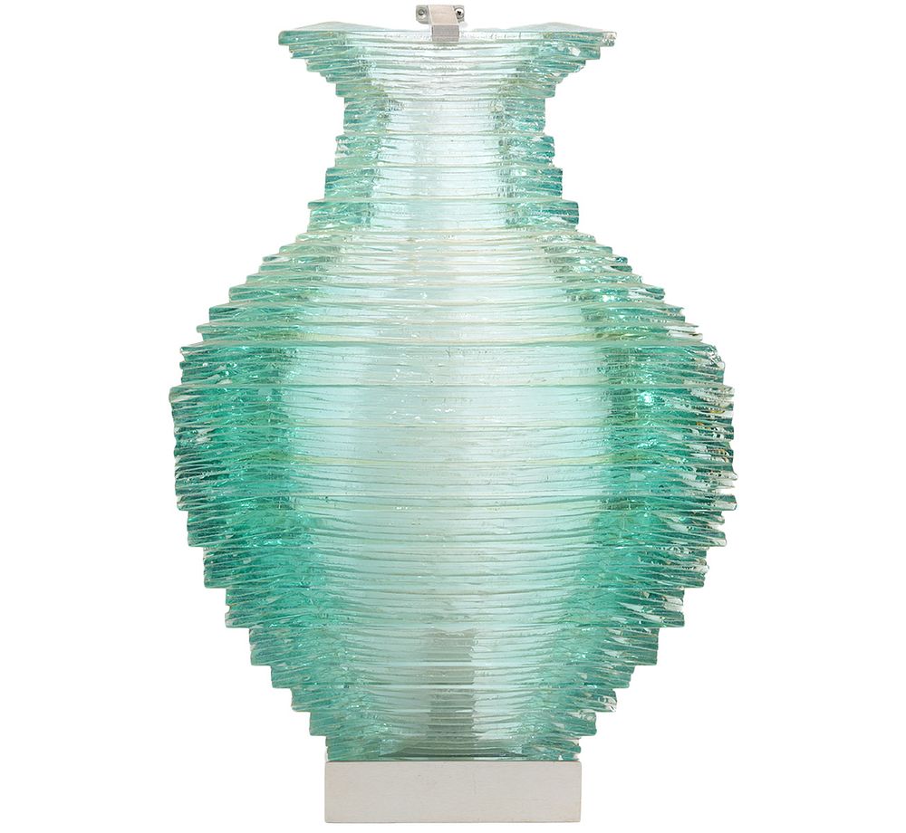 Appraisal: Sydney Hutter 'Quasi Modern ' Glass Sconce Sydney Hutter American