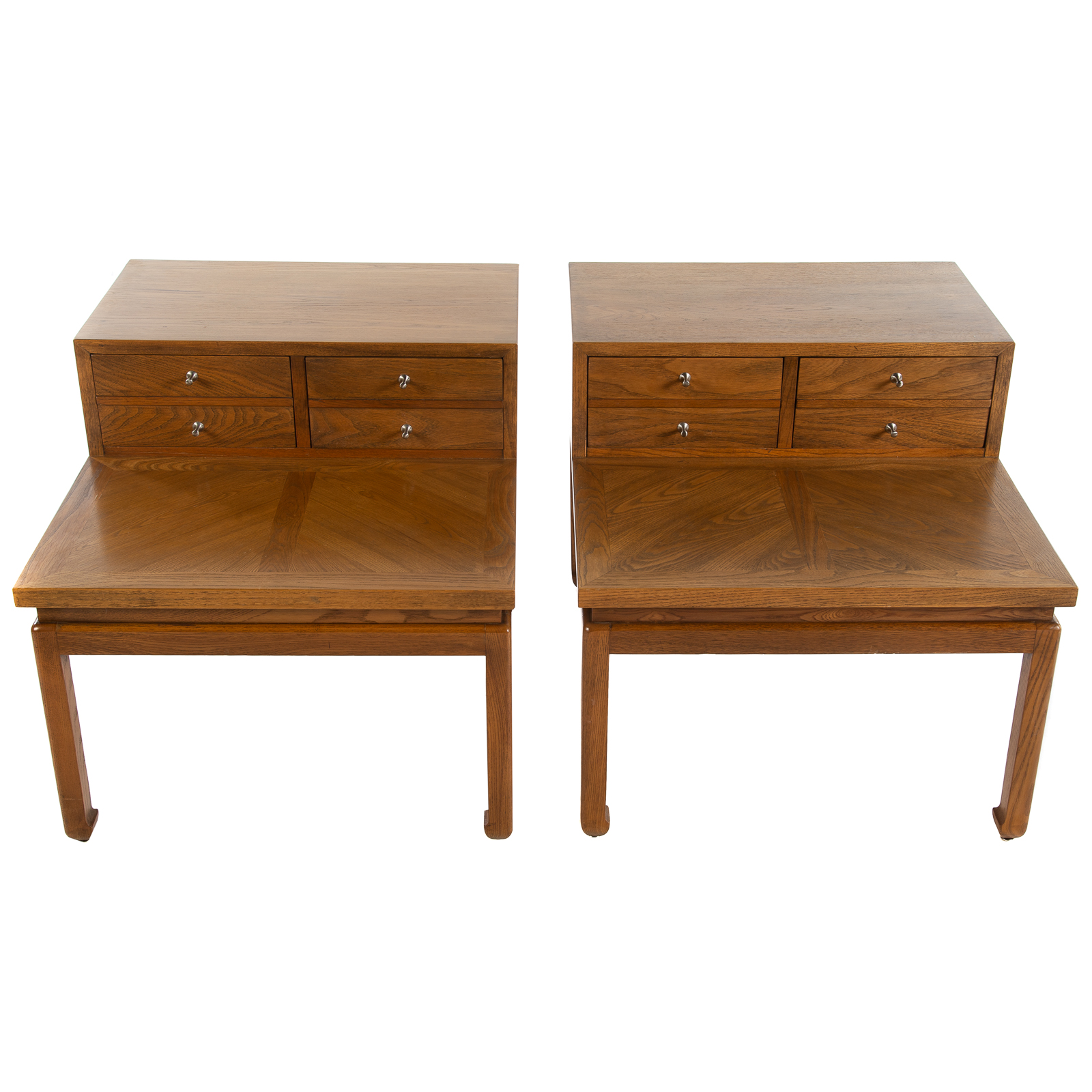 Appraisal: A PAIR OF OAK MID- CENTURY SIDE TABLES Made by