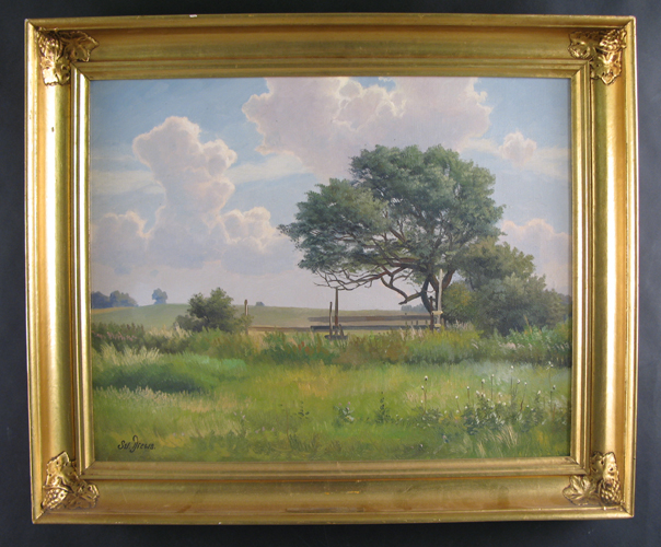 Appraisal: SVEND DREWS Danish born Oil on canvas Summer landscape with