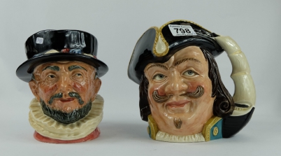 Appraisal: Royal Doulton large character jugs Captain Henry Morgan D and