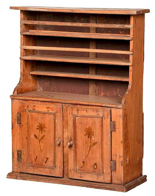 Appraisal: Southern Child's Step Back Cupboard Dated late th century pine