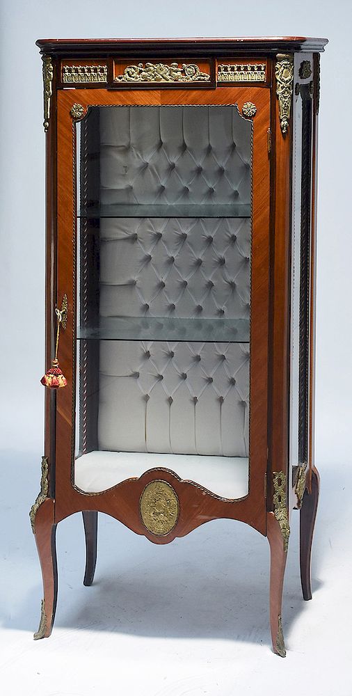 Appraisal: th C French Louis XV style curio cabinet th C