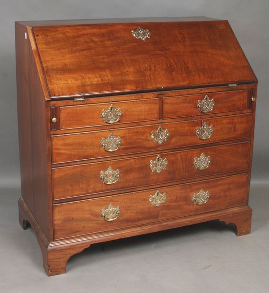 Appraisal: th Century English Chippendale mahogany slant-lid desk h x w