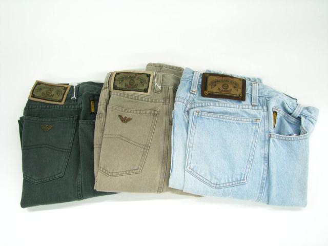 Appraisal: Lot of three pairs of Armani Jeans light wash five