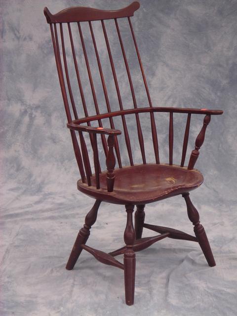 Appraisal: Comb back Windsor armchair pottied out seat Estimate -