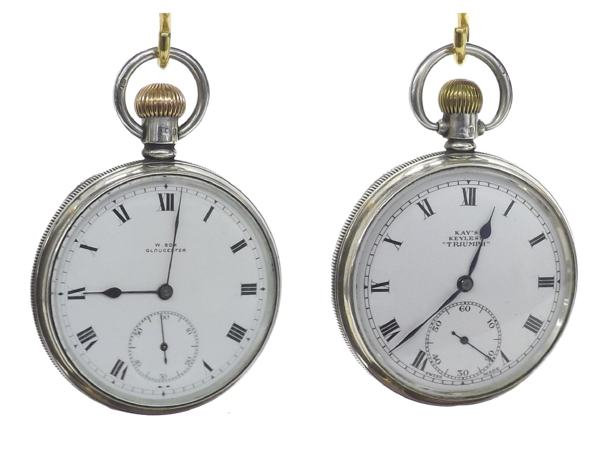 Appraisal: Kay's Keyless 'Triumph' silver lever pocket watch jewel movement the