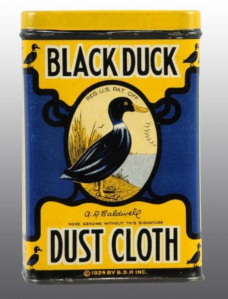 Appraisal: Black Duck Dust Cloth Tin Description Hard-to-find tin with breathtaking