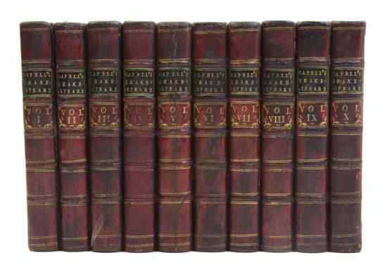 Appraisal: SHAKESPEARE WILLIAM CAPELL EDWARD ed Comedies Histories and Tragedies London