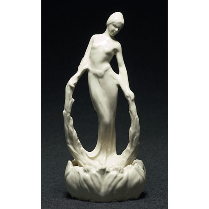 Appraisal: Cowan flower frog female figure covered in a white high