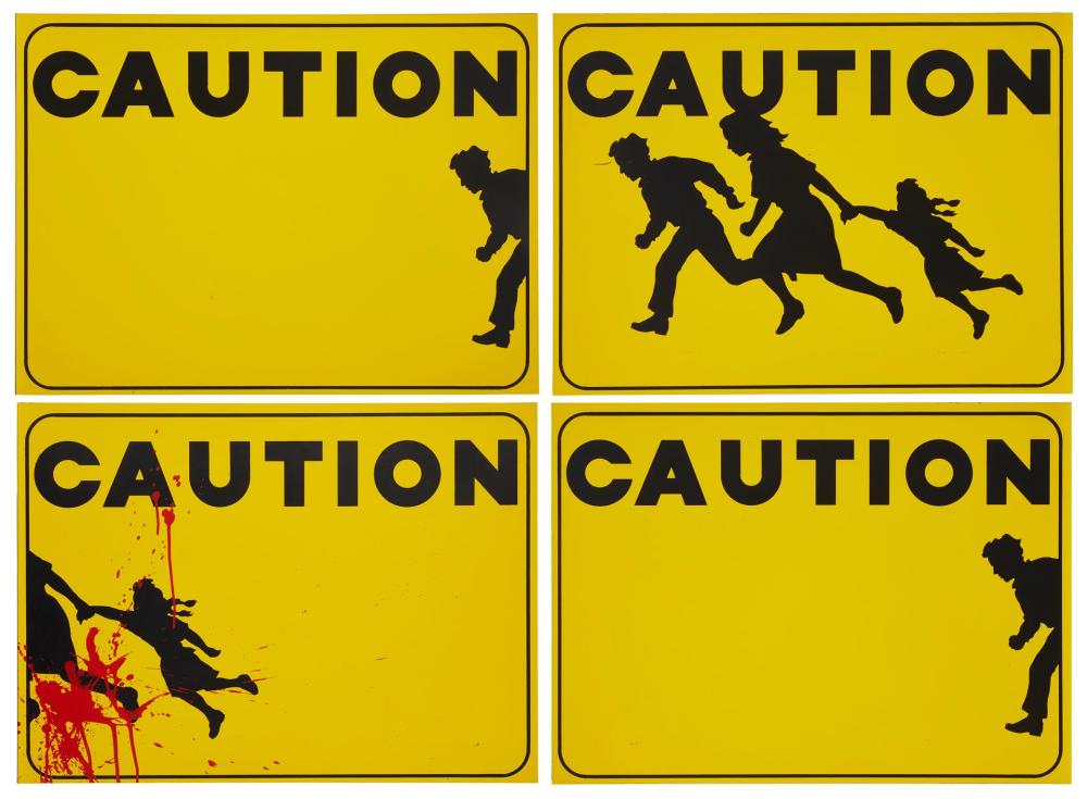 Appraisal: Mario Uribe b Mexican American Toll Road Immigration Control quadriptych