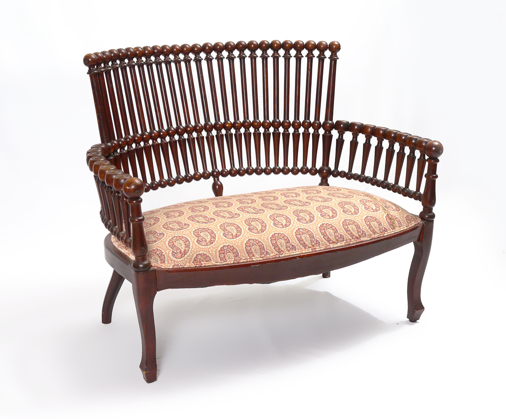 Appraisal: HUNZINGER LOLLIPOP DROP ARM SETTEE Frame in the classic Lollipop