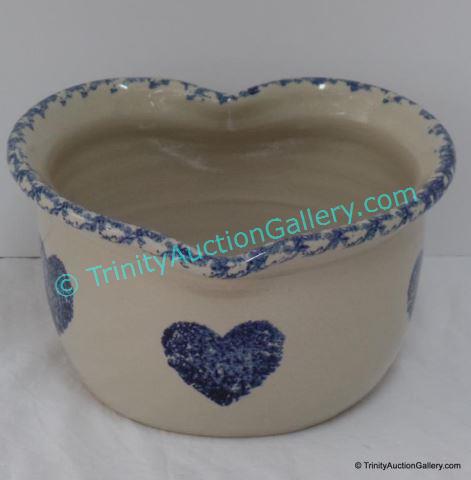 Appraisal: Marshall Pottery Crock Heart Shape Bowl Signed Hand made and