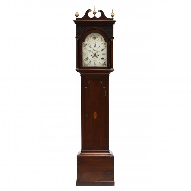 Appraisal: GEORGE III MAHOGANY TALL CASE CLOCK JAS DUNSTONE FALMOUTH Early