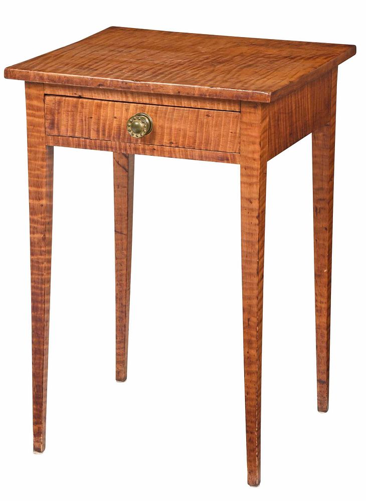 Appraisal: American Federal Tiger Maple One Drawer Stand New York or