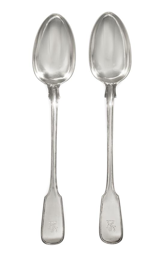 Appraisal: Sale Lot A Pair of George IV Silver Serving Spoons