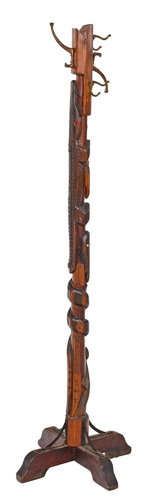 Appraisal: Southern Folk Art Alligator Decorated Coat Rack attributed to Ray