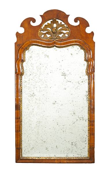 Appraisal: A George I George II parcel gilt walnut mirror second