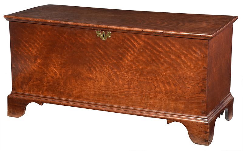 Appraisal: American Chippendale Figured Cherry Chest middle Atlantic states or Southern