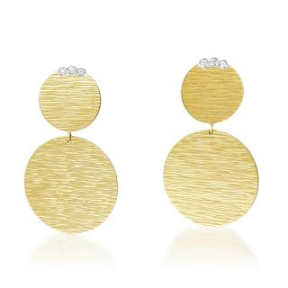 Appraisal: Roberto Coin Elephantino Double Disc Gold and Diamond Earrings Crafted