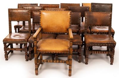 Appraisal: A harlequin set of twelve th Century style dining chairs