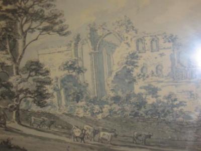 Appraisal: T SUNDERLAND West View Furness Abbey unsigned pencil ink and