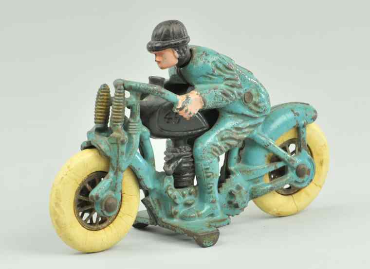 Appraisal: HILLCLIMBER MOTORCYCLE Hubley cast iron painted in blue overall classic