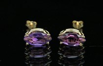 Appraisal: Amethyst Earrings Prong set in K yellow gold each amethyst