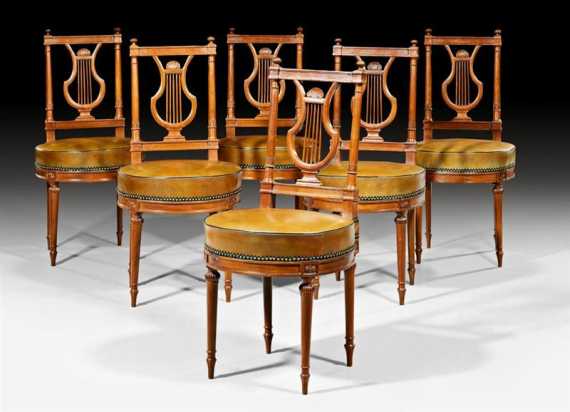 Appraisal: SET OF CHAIRS A LA REINE Louis XVI attributed to