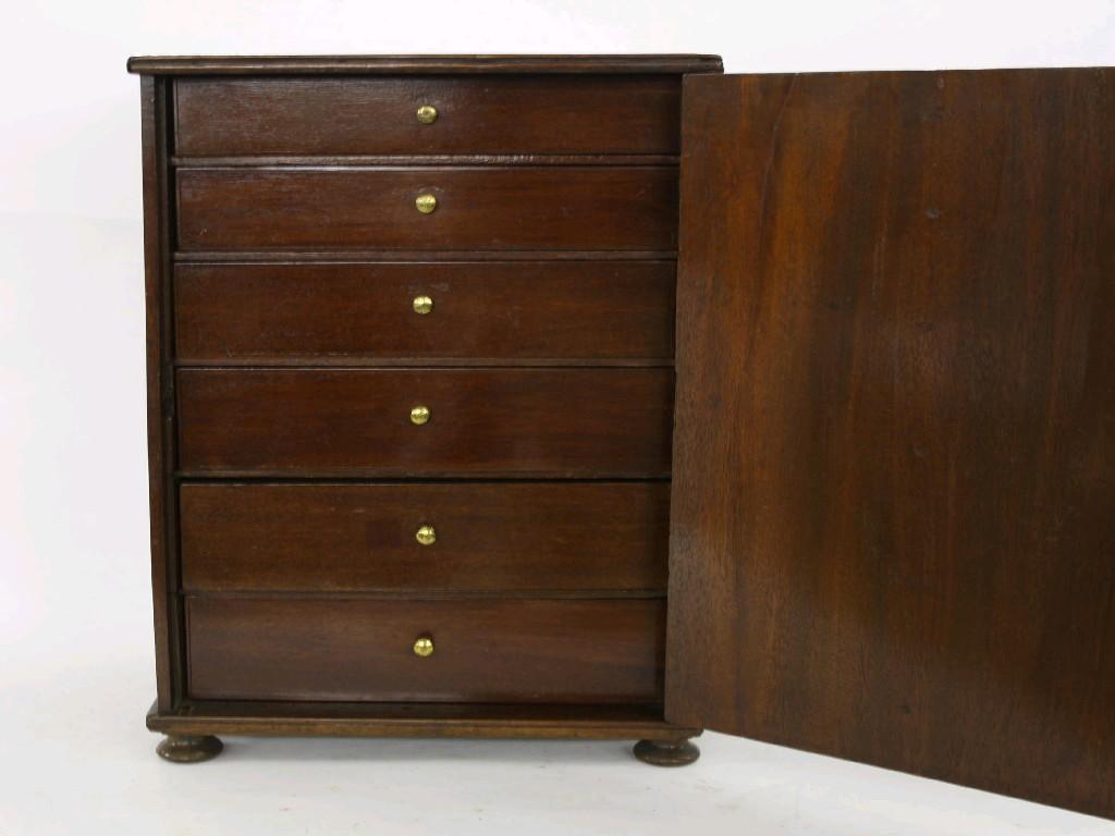 Appraisal: th century mahogany table cabinet the moulded top over a