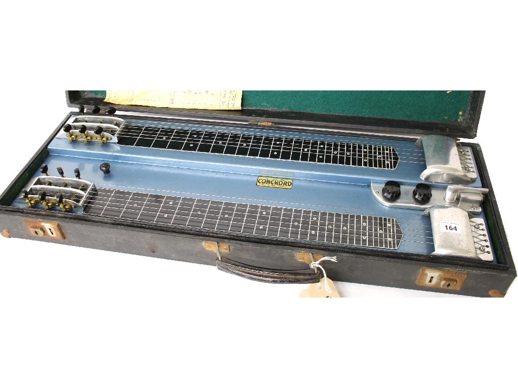 Appraisal: Conchord two tier Hawaiian lap steel guitar metallic blue finish