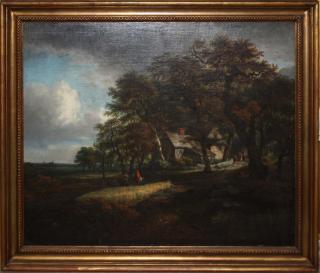 Appraisal: Th C English School Oil On Canvas Scene Of Travelers