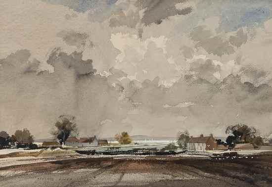 Appraisal: Rowland Hilder OBE PRI - The Medway watercolour and ink