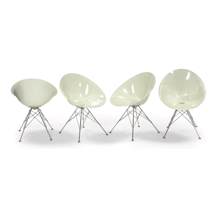 Appraisal: Philippe Starck Ero S chairs four by Kartell molded white