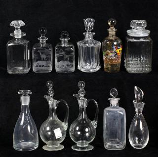 Appraisal: lot of Clear glass decanter group consisting of a pair