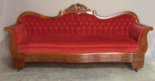 Appraisal: Victorian mahogany sofa