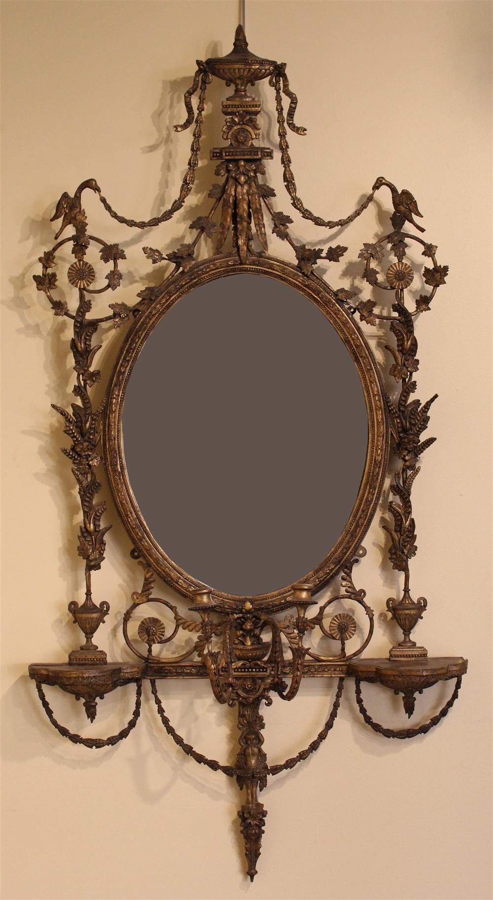 Appraisal: ADAM STYLE ORNATE CARVED AND GILDED PIER MIRROR the mirror