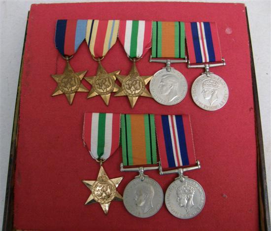 Appraisal: Two Second World War medal groups A E Hawkins The