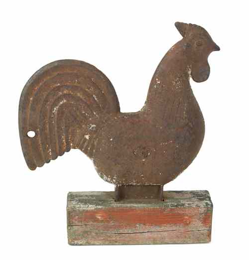 Appraisal: Cast iron rooster mill weight th c h