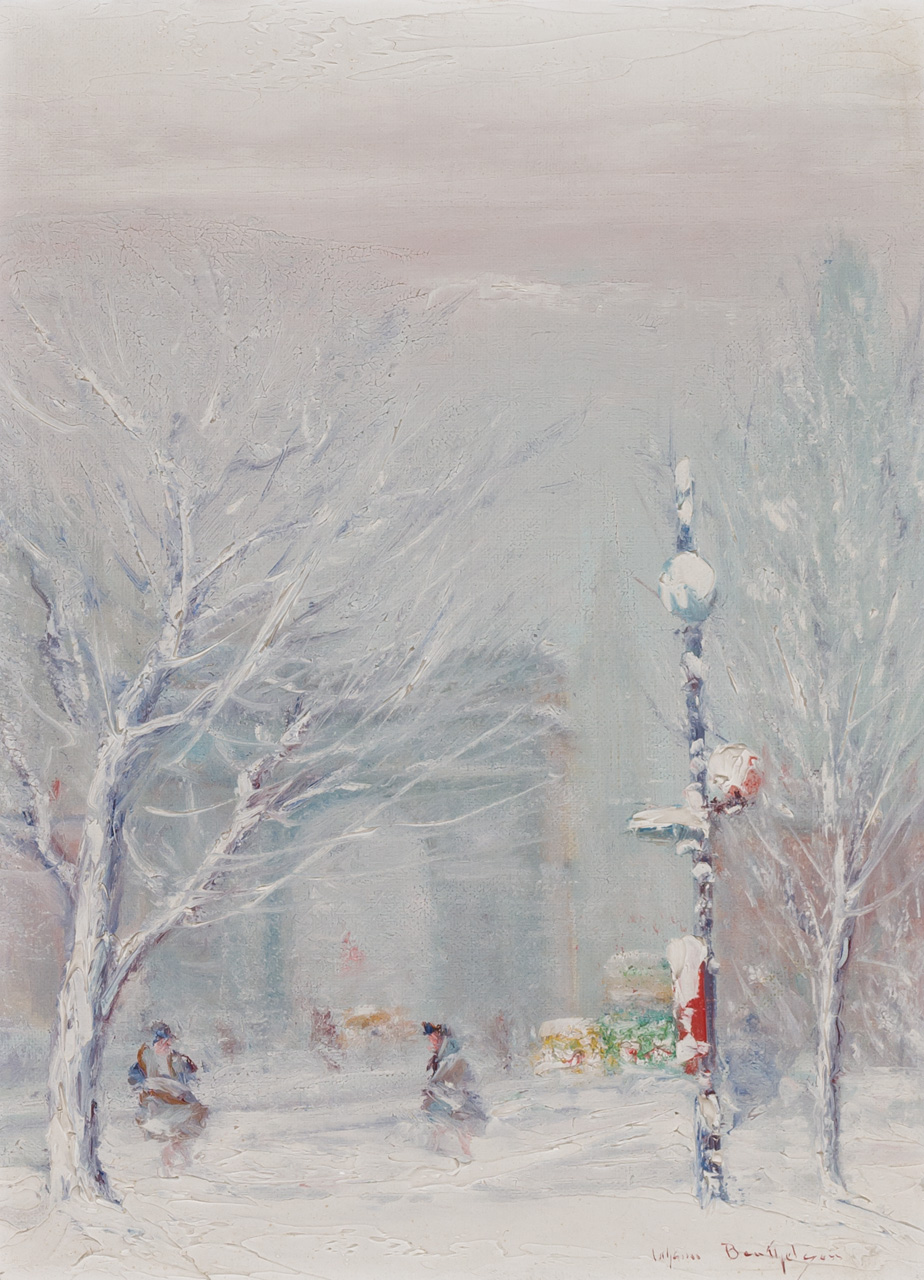 Appraisal: JOHANN BERTHELSEN American - Washington Square oil on board signed