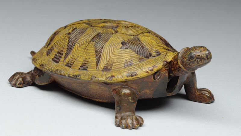 Appraisal: Cast Iron Turtle Cigar Cutter Box Turtle done in realistic