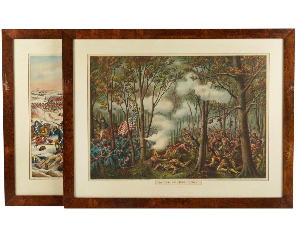 Appraisal: TWO AMERICAN LITHOGRAPHS OF BATTLE SCENESthe first Battle of Tippecanoe