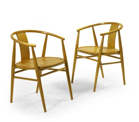 Appraisal: S E FRYKLUND FOR NASSJO STOLFABRIK HAGAFORS PAIR OF ARMCHAIRS