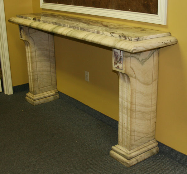 Appraisal: Large Victorian marble entryway console table sculpted polished five piece